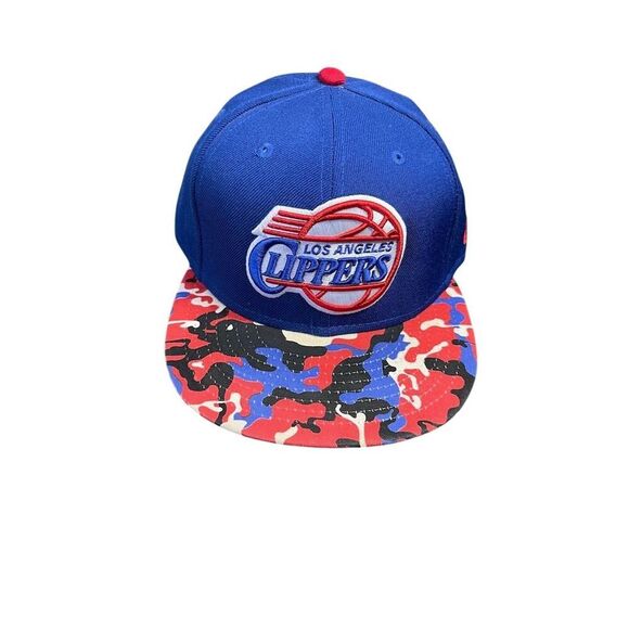 Mitchell & Ness LA Clippers Camo Brim Fitted Cap Blue Size 7 1/4 - Picture 1 of 4